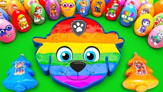 Satisfying ASMR | Making Rainbow PAW Patrol Bathtub by Mixing SLIME in Rainbow Eggs CLAY Coloring