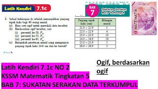 KSSM Matematik Tingkatan 5 latih kendiri 7.1c no2 Sukatan Serakan Data Terkumpul SPM Buku Teks SPM