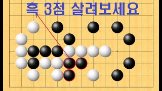 바둑 묘수 사활 83 흑 3점을 살리는 수순은 초대박이네요.