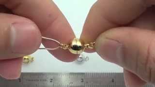 8mm Sterling Silver Plain Ball Magnet Clasp with Rhodium or Gold Plating - MNS1147