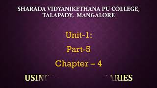 Chapter 4 Using Python Libraries Part 6 By Mr Rohith