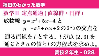 福田のわかった数学〜高校２年生028〜定点通過（直線群、円群）