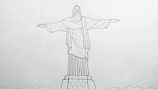 How to Draw Christ The Redeemer - Outline | MyKidsDrawing Academy