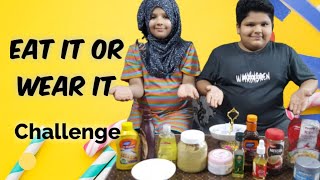 Eat it or Wear it Challenge Sis Vs Bro || SS KIDS Vlogs