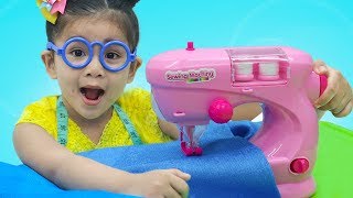 Suri Pretend Play w/ Toy Sewing Machine & Princess Dress Shop Kid Toys