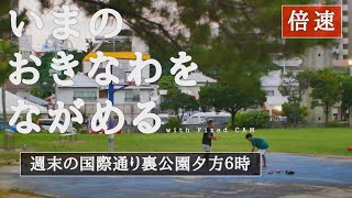 【沖縄】2021年9月_倍速_コロナ禍の国際通り裏手の公園_ストリートバスケ_夕6時_BGM無解説【固定カメラ】