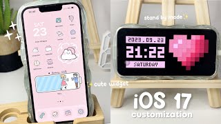 iOS17 Aesthetic home screen customization ~ widget and stand by mode tutorial✨