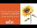 How to Paint a Watercolor Sunflower Easy Painting Project by Sarah Cray of Let's Make Art