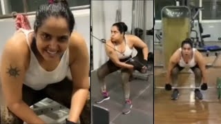 Actress Pragathi Mind-Blowing Workout | Pragathi Latest Gym Video | Wall Post
