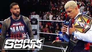 Cody Rhodes, Jey Uso, Jacob Fatu, Tama Tonga Go At It | WWE SmackDown Highlights 2/7/25 | WWE on USA