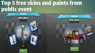 hill climb racing 2 Top 5 free skins and paints from public event.that never come😩