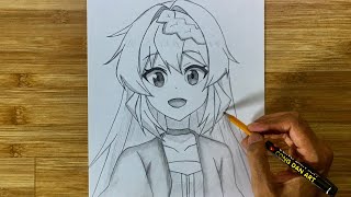 How To Draw Azusa Aizawa Easy | Drawing Simple Anime #498 | Cong Dan Art