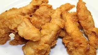 طريقة عمل أصابع صدور الدجاج المقلية المقرمشة السريعة - تشيكن ستربس - Chicken Strips