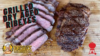 35 Day Dry Aged Ribeyes Grilled on Weber Kettle | GrillGrate