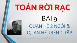 TOÁN RỜI RẠC Bài 9 Quan hệ 2 ngôi và quan hệ trên một tập ducdvgtvt