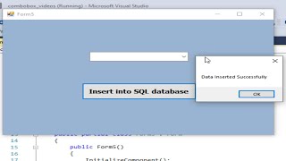 c# tutorial: Insert all items comboBox into SQL database in c sharp