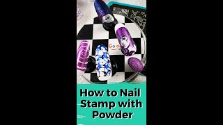 How To Nail Stamp with Powder | Maniology in 1-Minute