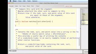 Creating a Java Card Class