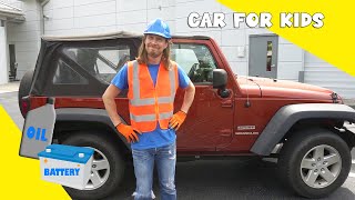 Cars for kids | Handyman Hal fixes a Jeep