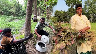 পুকুর থেকে দেশী মাছ ধরে জমির ডাটা দিয়ে রান্না করে খেলাম