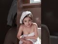 4k ai lookbook fresh out of bath girl in bath towel.