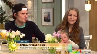 Unga föräldrarna Linn och Thomas: ”Därför är det bra att var tonårsförälder” - Nyhetsmorgon (TV4)