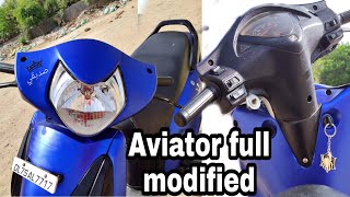 Honda Aviator full wrapping royal blue indicator smoke and Matt black paint