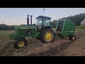 john deere 435 round baler in action how it works.