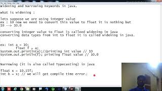 Widening And Narrowing(Type Casting)In Java || Core Java (1)