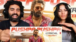 🇮🇳 Reacting to PUSHPA PUSHPA (Telugu Lyrical)-Pushpa 2 The Rule | Allu Arjun