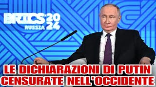 Le dichiarazioni di Putin censurate nell’Occidente.