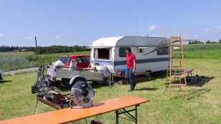 How to fire a grill and antenna view at IARU R1 CW Fieldday 2015 @ DK0ED/p [HD]