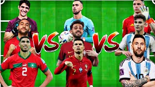Bounou, Hakimi, Ziyech 🆚 Costa, Silva, Ronaldo 🆚 Martinez, Alvarez Messi 💪🔥 ULTİMATE Comparison