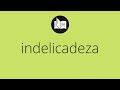 Que significa INDELICADEZA • indelicadeza SIGNIFICADO • indelicadeza DEFINICIÓN