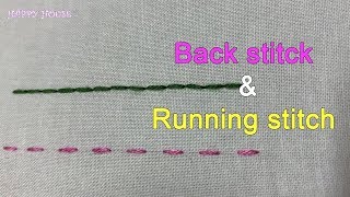 Back Stitch - Running Stitch |Hand Embroidery for Beginners