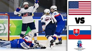 USA vs SLOVAKIA QUARTERFINALS HIGHLIGHTS | IIHF U18 Women's World Championship 2025