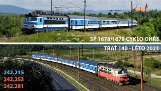 ČD 242.215 / 242.253 / 242.281 - Sp 1678 / 1679 Cyklo Ohře - Léto 2023