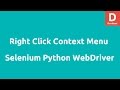 Right Click Context Menu Selenium Python