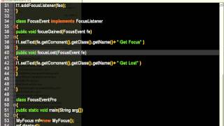 Focus Listener Interface || Event Listener || Java Swing Tutorial