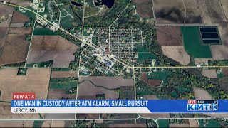 Suspect in custody for ATM theft, short police pursuit in Mower County