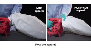 #GetTheFactsVideo - Low linting demonstration of DuPont™ Tyvek® vs MPF