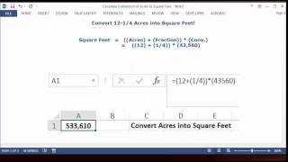 Convert Acres to Square Feet