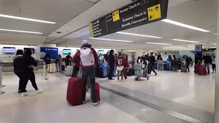 Delays and cancellations increase at airports nationwide, including EWR, LGA, JFK