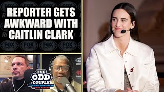 Reporter Makes Awkward Comments at Caitlin Clark | THE ODD COUPLE