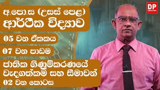 05 වන ඒකකය | 07 වන පාඩම - ජාතික ගිණුම්කරණයේ වැදගත්කම සහ සීමාවන් -  02 වන කොටස | AL Econ Unit 05