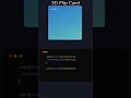 ✨ 3D Flip Card Using HTML & CSS 🔥 #short #3dcard #3danimation #htmlcss #3danimated