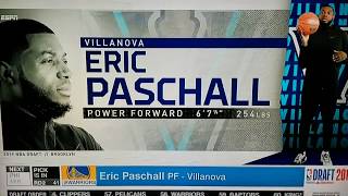 Golden State Warriors Select Eric Paschall with #41st Pick 2019 NBA Draft