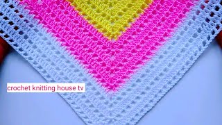 easy crochet shawl for beginners/ how to crochet a beautiful triangle shawl