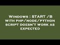 Windows : START /B with php/node/python script doesn't work as expected