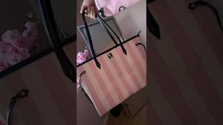 Victoria's Secret iconic stripe large tote bag 🎀 #victoriassecrettotebag #victoriassecret #pink